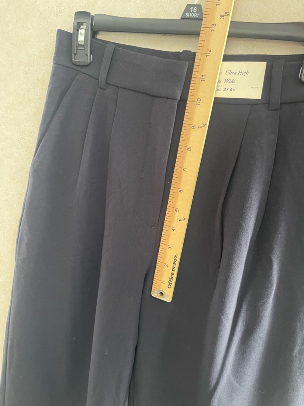NWT Abercrombie Sloane Tailored Wide Leg Pants Navy Blue Size 27 Dress - Picture 5 of 10